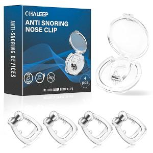 OHALEEP Anti Snoring Devices, Snore Stopper with Adjustable Magnet, Silicone Nose Clip Stop Snoring, Effective to Relieve Snoring, Snoring Solution for Comfortable and Quieter Sleep, Clear, M