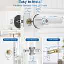 Fingerprint Door Lock, Fingerprint Door Knob Biometric Door Lock Smart Door Knob with App Control, Keyless Entry Door Lock with Handle for Home Office Apartment Bedroom Silver
