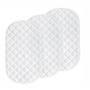 Diaper Changing Pad Liner Non-Slip, Waterproof Terry Mat Changing Pad Cover Liner, Quilted Absorbent Bassinet Liners Washable, 3 Pack 13"x 26" Reusable Portable Changing Table Pad White