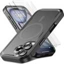 Magnetic for iPhone 17 Case [Compatible with MagSafe] [Shockproof] [Heavy Duty Protection] Pocket-Friendly & Tough Non-Slip Protective Phone Cover for iPhone17 6.3", Black