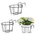ORCHID ENGINEERS Flower pot stand For Railing planters | Plant stand/ Gamla stand for Balcony decoration items outdoor | Plant stands for balcony | Flower pot stand indoor ( PACK of 3) Black