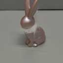 4 Pcs Pastel Easter Bunny Figurine Decoration 6 Inch Pearly Pastel Rabbit Figurine Vintage Resin Easter Iridescent Rabbit Decor with White Fluff on Neck for Spring Home Tabletop Centerpiece