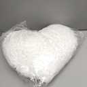 MOOWOO Fluffy Heart Throw Pillow with Pillow Cover and Insert, Shaggy Faux Fur,Valentines Day Decor,Christmas Decorations, Love Pillow (White, Heart Shape-15.7X15.7Inches)