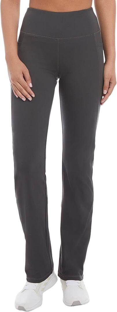 Jockey Womens Premium Pocket Slim Flare Yoga Pants (Medium, Graphite)