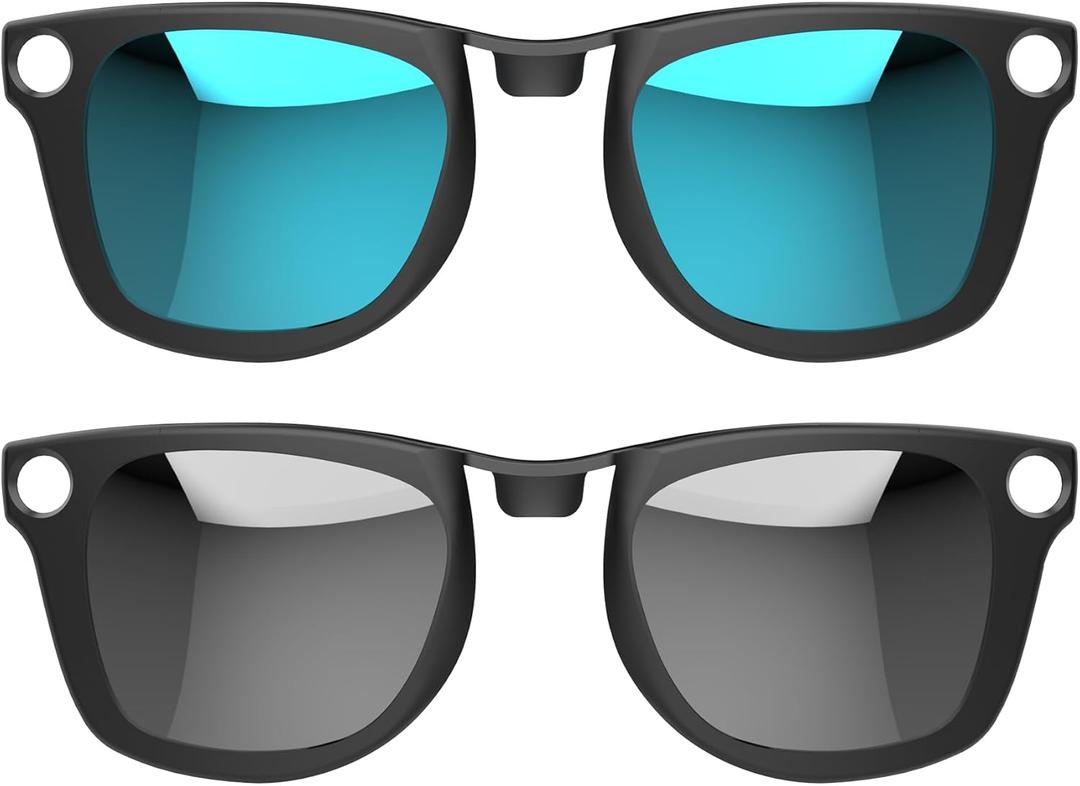2Pcs Polarized Clip for Ray-Ban Meta Wayfarer Smart Glasses, Discoloration Clips for Ray-Ban Meta Wayfarer Standard RW4006 (Size M 50-22) Protect Your Eyes, Cool and Fashion (Silver, Blue)