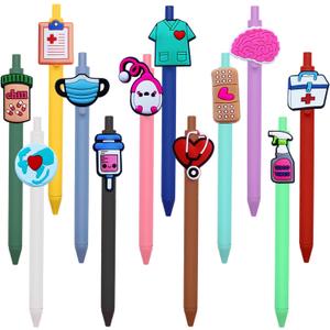 12 Pcs Nurse Pens Cute Nursing Student Essentials Pens, Include 10 replacement refills Writing Instruments for Nurses, Medical Assistants, Students, Workers Office Appreciation Gifts