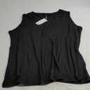 AUTOMET Tank Top Women Summer 2025 Casual Spring V Neck Sleeveless Tee Shirt Basic Trendy Beach Vacation Outfits Clothes (4X-Large, Black)