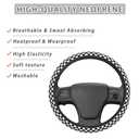 Neukim Black White Racing Checkered Pattern Steering Wheel Covers Anti-Slip Elasticity Car Accessories Steering Wheel Protector Universal 15 Inch for Cars SUV Vehicle Truck