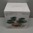 AmorArc Ceramic Dinnerware Sets for 4, 8 Pieces Handpainted Plates and Bowls Set, Scratch Resistant Stoneware Dishes Set, Dishwasher & Microwave Safe, Jade Green