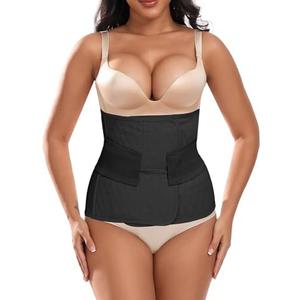 Moolida Abdominal Binder Post Surgery Postpartum Belly Band Belly Wrap Hernia Belt Stomach Compression Wrap C-Section,Black,S/M