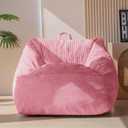 MAXYOYO Bean Bag Chair, Floor Sofa with Handle, Bean Bag Chairs for Adults and Kids, Teens Living Room Bean Bag, Accent Sofa Chair with Pocket for Gaming Reading Relaxing, Standard 35.43 x 33.46 x 31.5 inches