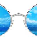 ROCKNIGHT Gothic Steampunk Round Polarized UV400 Protection Sunglasses Unisex Street Outdoor 48mm