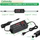 Universal Power Supply 3V~24V 3A 72W Adjustable Variable 3V 5V 9V 12V 18V 20V 24V AC/DC Adapter Charger, 100V-240V AC to DC Converter with 15 Tips, Polarity Converter and 4-Way Power Splitter Cable