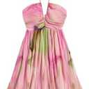 SOLY HUX Women's Tie Dye Cami Dress Halter Backless Sleeveless A Line Short Summer Dresses Sundress Size L