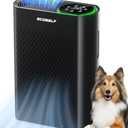 Powerful Air Purifiers for Home Large Room Up to 2400 Ft, ECOSELF HEPA Air Purifier with PM 2.5 Air Quality Display 20dB Sleep Mode, Air Purifiers for Bedroom Office Living Room HAP602 Black