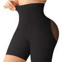 Nebility Tummy Control Shapewear for Women - High Waisted Butt Lifting Shapewear Shorts Body Shaper Underwear Panties, Black, Large