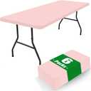 Moosfor Spandex 4 Foot Rectangle Table Cloth 6 Pack, Elastic Fitted Tablecloths for Picnic, Stretch Washable Patio Table Cover for Outdoor, Camping, Banquet and Parties (Pink, 30"x48")