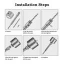 SALI Concrete Hole Saw Kits 4-1/8"105mm Tungsten Steel Wall Hole Cutter Drill Bit Sets with 220mm SDS Plus Shank Connecting Rod110mm Center Positioning Drill Bits for Cinder Block,Brick,Adobe Wall