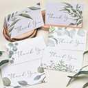 Crisky 50 Pack Greenery Thank You Greeting Cards with Envelopes & Stickers.6 Design Watercolor Greenery Greeting Cards Perfect for: Wedding/BabyShower/Birthday/Graduation. 4x6 Folded, Tented, Bulk