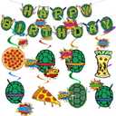 Birthday Party Decorations Turtle Happy Birthday Party Decorations Turtle Theme Party Supplies - Happy Birthday Banner - Hanging Swirl Streamers