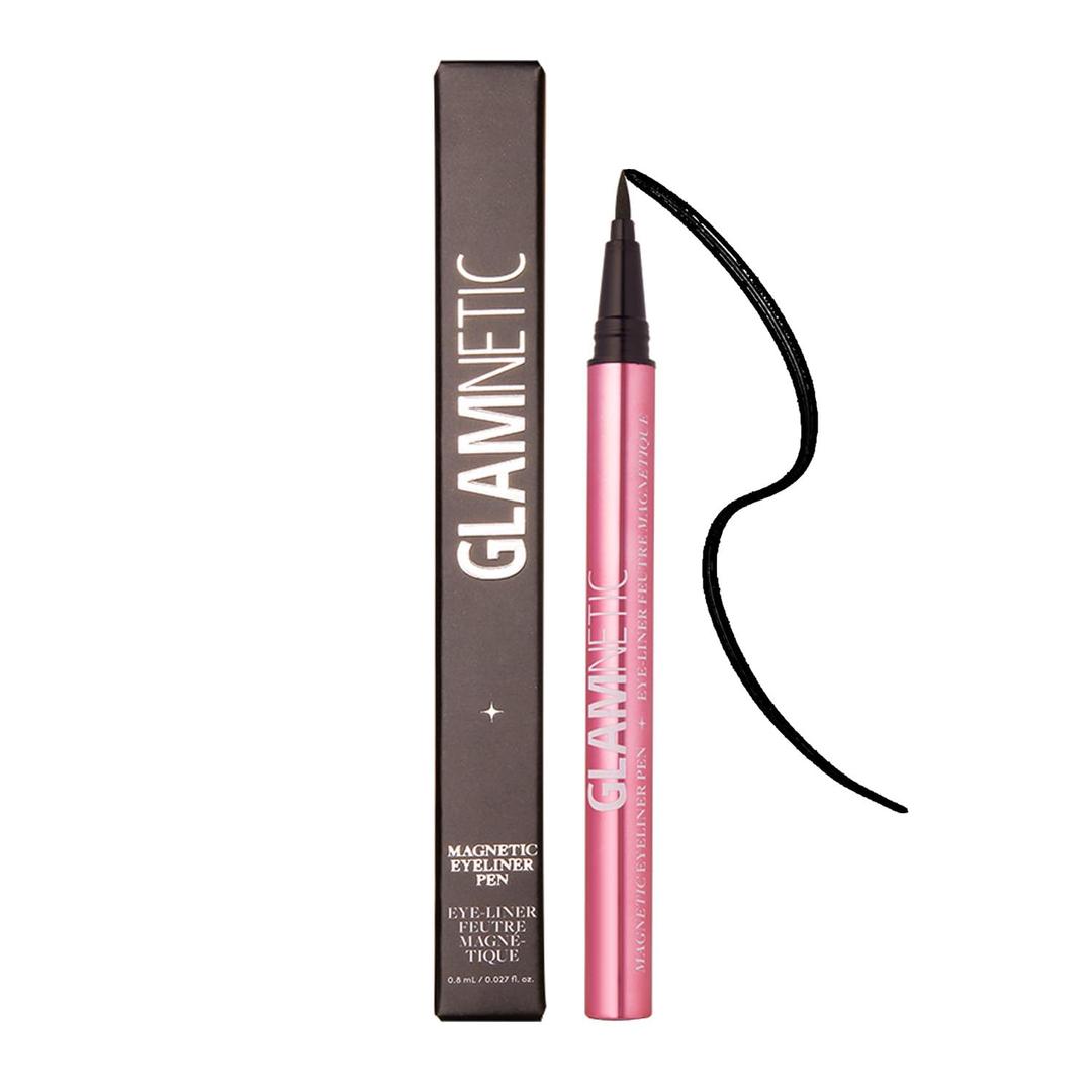 Glamnetic Felt Tip Magnetic Eyeliner Pen - Black 0.025 fl oz | Black Smudgeproof & Waterproof Eyeliner Pen, All-Day Hold for Magnetic Eyelashes, Quick-Drying, Paraben-Free