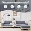 Couch Cushion Covers Sectional Couch Covers Stretch Washable Soft Seat Cushion Covers Furniture Protector Sofa Slipcovers for Pets(Light Grey,1 Piece Seat Cover or Back Covers)