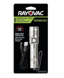 Led Metal Rechargeable Flashlight With 320 Lumens And 3 Modes