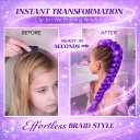 24 Inch Long Purple Braid Ponytail Extensions Pre Stretched Purple Hair Extensions for Braids Easy Clip in Ponytail for Teen Cosplay Halloween Costume(24 Inch)