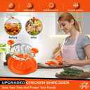 2 x Chicken Shredder | Meat Shredder for Effortless Chicken Breast Shredding | Manual chicken Shredder tool twist for Kitchen | Shred Chicken, Beef, & More with Ease | Durable & Easy-to-Clean (Orange)