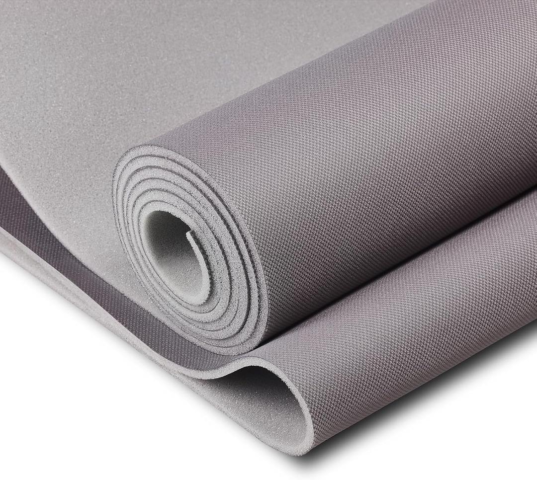 Hiksuky Auto Headliner Fabric 97" L 60" W with Foam Backing - Mesh Type with - Tube Packaging - Gray Interior Replacement Material for Car/Truck/SUV/RV Roof - Home Repair/DIY Headliner Material