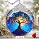 Tree of Life Ornament, 3" Stained Glass Christmas Decor, Christmas Ornaments, Christmas Tree Ornaments, Tree of Life Decor Gift, Unique Gift Idea, Perfect for Holiday Party, Window, Tree, Home Decor