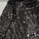 SEMATOMALA Women's Sequin Shiny Open Front Blazer Evening Party Sparkly Long Sleeve Slim Cardigan Coat (Large, Black)