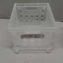 Sterilite Mini Crate, Stackable Plastic Storage Bin with Handles, Organize Home, Garage, Office, School, Dorm Room, Clear, 12-Pack