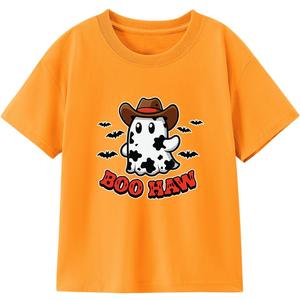 Halloween Shirts for Kids Toddler Boys Girls Pumpkin Shirts Ghost T-Shirts Clothes Short Sleeve Cotton Tee 2-8T (Boo Haw)