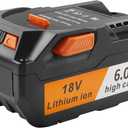 TREE.NB 18V 6.0Ah Lithium Battery - Replacement for Ridgid Power Tool Battery AC840087 R840085 R840086 R840087 R840089 AC840085 AC840086 AC840087P AC840089 AC840094 Cordless Drill Tools