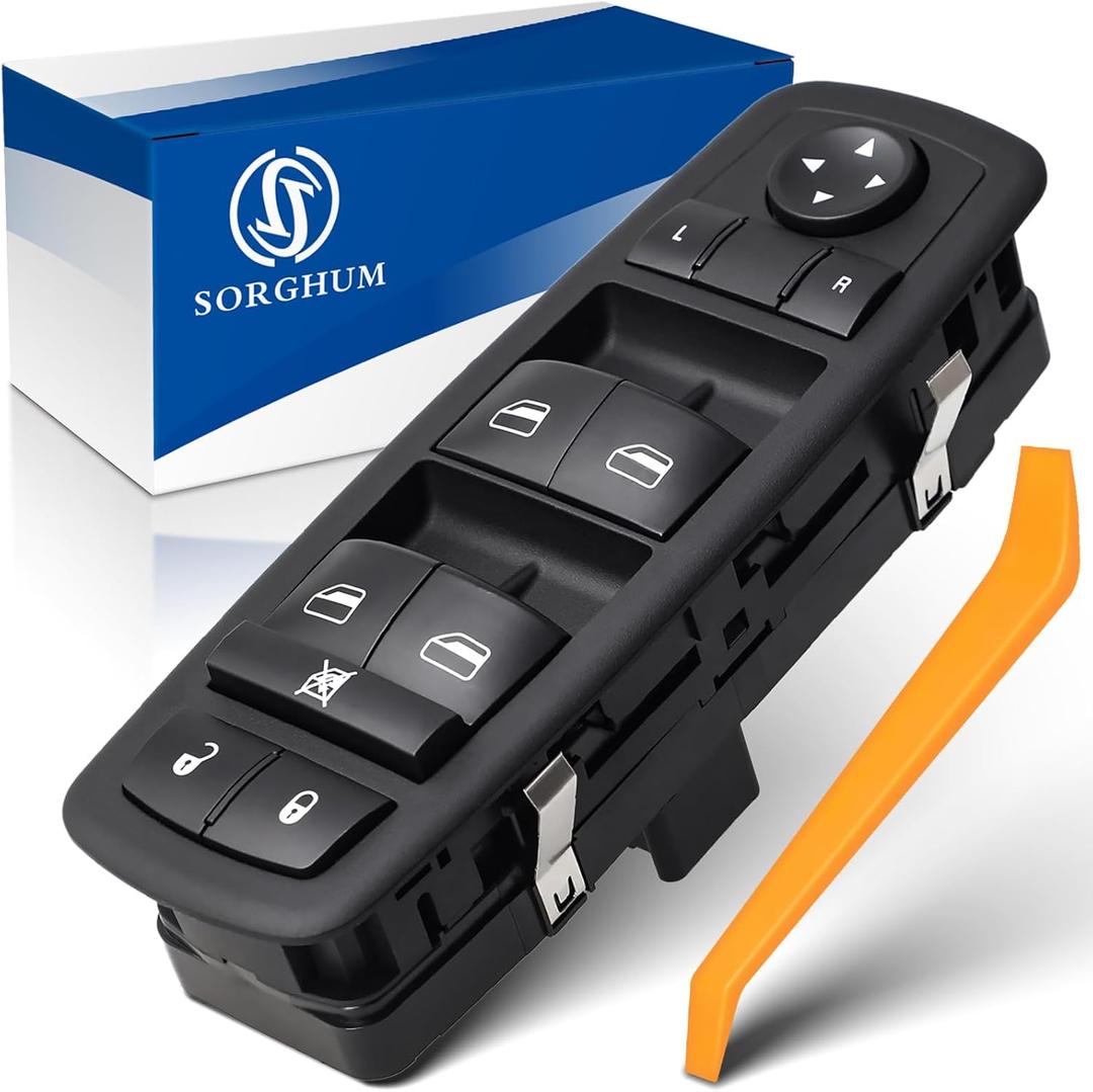 SORGHUM Power Window Switch Driver Side Compatible with 14-16 Jeep Cherokee 13-16 Dodge Dart 15-16 Chrysler 200 8+13 Pins Replace# 68271203AB 68271203AA 56046568AC 56046553AB 56046553AC