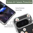 Unov Case Compatible with Pixel 9 Pixel 9 Pro Case Clear with Design Soft TPU Shock Absorption Slim Embossed Pattern Protective Back Cover (Daisy Blooms)
