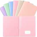 2 x 6-Pack Two-Pocket Folders – Durable Plastic File Folders with Pastel & Bright Colors | Letter Size Document Organizer for School, Homework, Office Filing & Paper Storage