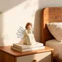 Thinker Statue for Home Decor, Bookshelf Decor Graduates Students Teachers Readers Aesthetic Thinker Angel Figurines for Library Home Office Desk