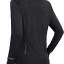 baleaf Women's Sun Shirts UPF 50+ Lightweight Running Jacket UV Protection Athletic Full Zip Long Sleeve Pockets (X-Large, Black)