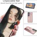 for Samsung Galaxy S26 Case with Card Holder & Wrist Strap, PU Leather Shockproof Crossbody Cover with Adjustable Shoulder Lanyard & Wristband & Kickstand for Galaxy S26 XK-Pink