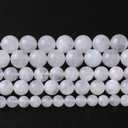 90PCS 8MM Natural Stone White Moonstone Gemstone Semi Precious Beads for Jewelry Making DIY Bracelet
