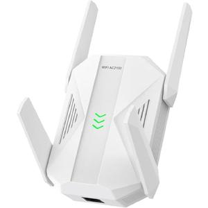2100Mbps WiFi Extender -AC2100 WiFi Extender Signal Booster with Gigabit Ethernet Port, WiFi Booster Dual-Band(5.8G&2.4G) Coverage to 12888 sp.ft, Faster Speed, Compatible with Multiple Devices