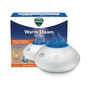 Vicks Warm Steam Vaporizer & Humidifier 1.5 Gallon Tank for Small and Medium Rooms, Night Light, Works with VapoPads and VapoSteam