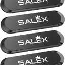 SALEX Flat Magnetic Phone Mounts 4 Pack. Black Cell Phone Holder for Car Dashboard, Wall, Truck. Universal Stick on iPad Wall Magnet Mount Kit for Tablets, Smartphones. Magnetic Phone Mount for iPhone