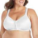 PLAYTEX Women's Wireless Bra, 18 Hour Plus-Size Bras, Front Close, Extra Back Support, E525, Single or 2-Pack (38B, White)