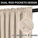 100% Blackout Shield Full Blackout Curtains for Bedroom 102 inch Length 2 Panels Set, Clip Rings/Rod Pocket Faux Linen Black Out Curtains for Living Room, Thermal Insulated, 50Wx102L, Oatmeal
