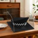 Military Police Hat Display Case Clear Acrylic Hat Display Box with Black Base & Stainless Steel Risers | Acrylic Baseball Cap Holder Stand | Showcase for Military Hats, Sports Caps & Mini Helmets