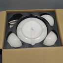 LE TAUCI Dinnerware Sets for 4, 12 Piece Ceramic Dish Set with Plates and Bowls | Oven/Dishwasher/Microwave Safe | Ideal for Housewarming | Reactive Beige (10" Plate+8" Dish+27oz Bowl)