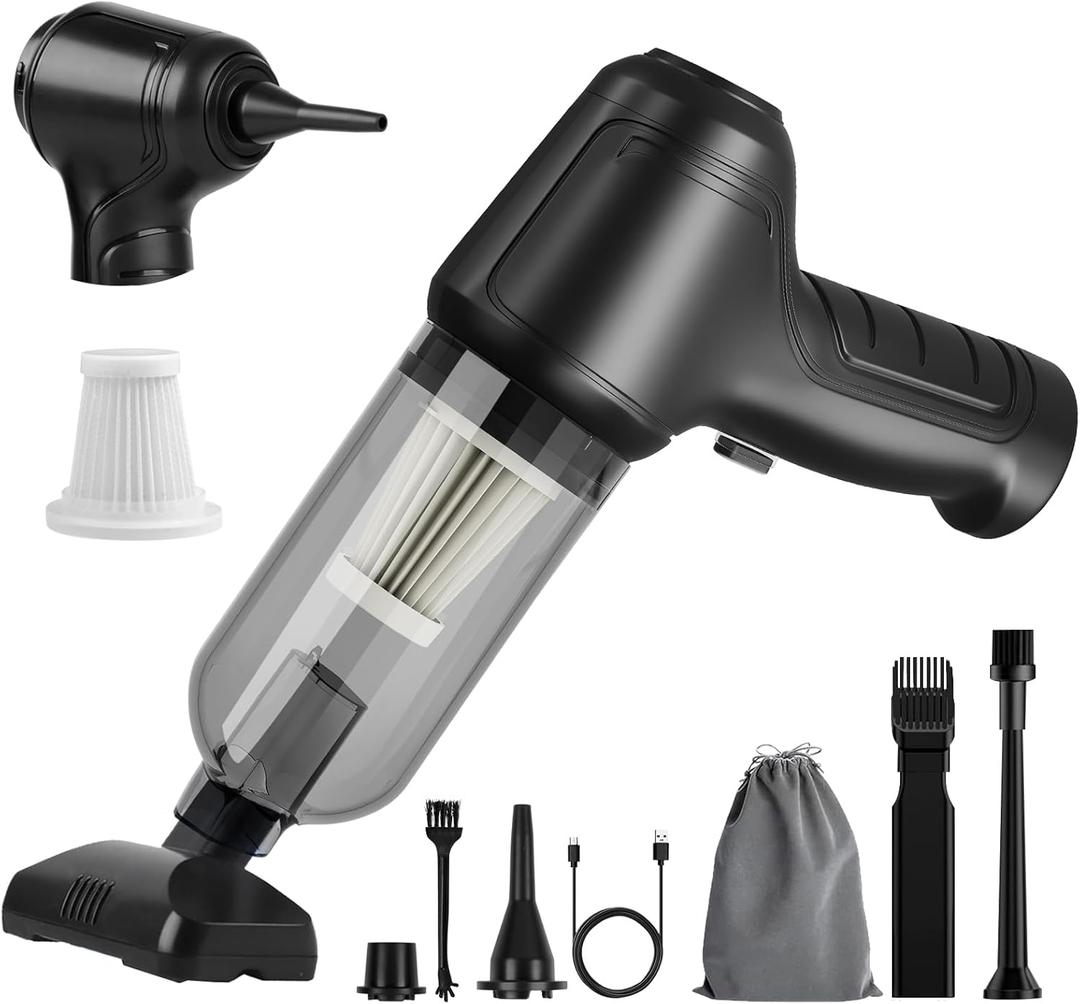Handheld Vacuum Cordless Rechargeable: 12000PA Car Vacuum Cleaner with Brushless Motor 3 in 1 Portable Mini Small Vacuum for Pet Car Office Home - Black